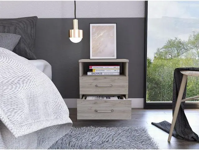 Alt view image 2 of 6 - Oklahoma Nightstand, Two Drawers, One Shelf