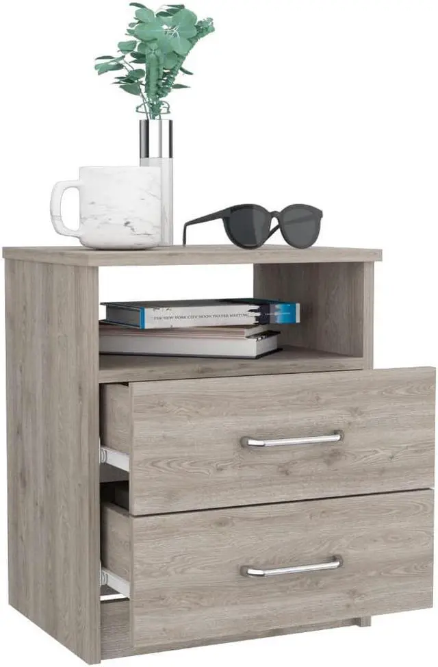 Alt view image 5 of 6 - Oklahoma Nightstand, Two Drawers, One Shelf