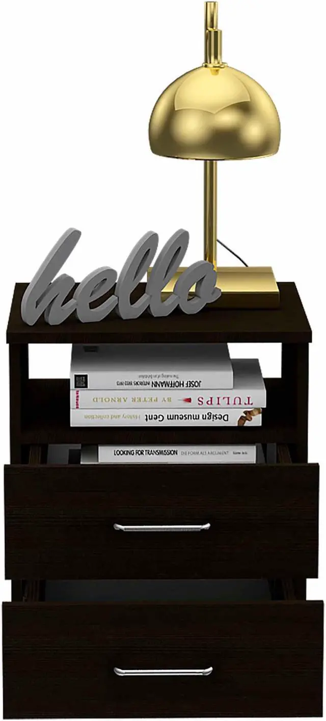 Alt view image 5 of 6 - Oklahoma Nightstand,Two Drawers, One Shelf