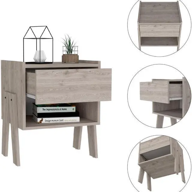 Alt view image 3 of 6 - Tassel Nighstand, One Drawer, One Open Shelf, Superior Top, Four Legs