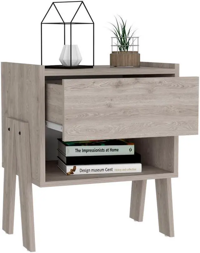 Alt view image 5 of 6 - Tassel Nighstand, One Drawer, One Open Shelf, Superior Top, Four Legs
