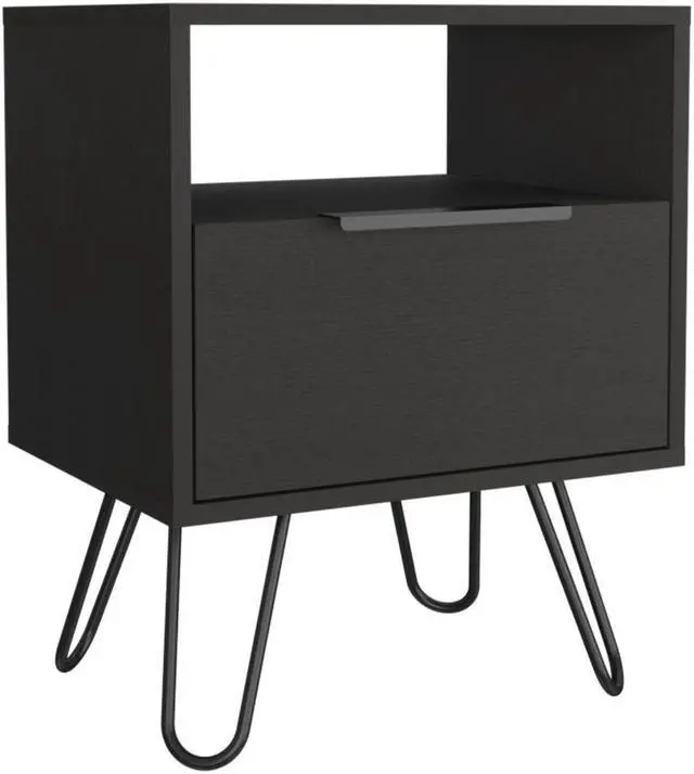 Alt view image 4 of 5 - Vienna Nightstand, Two Shelves, Single Door Drawer