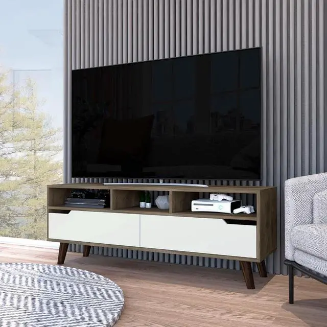 Main image of Hamburg TV Stand For TV´s up 52", Four Legs, Three Open Shelves,Two Drawers