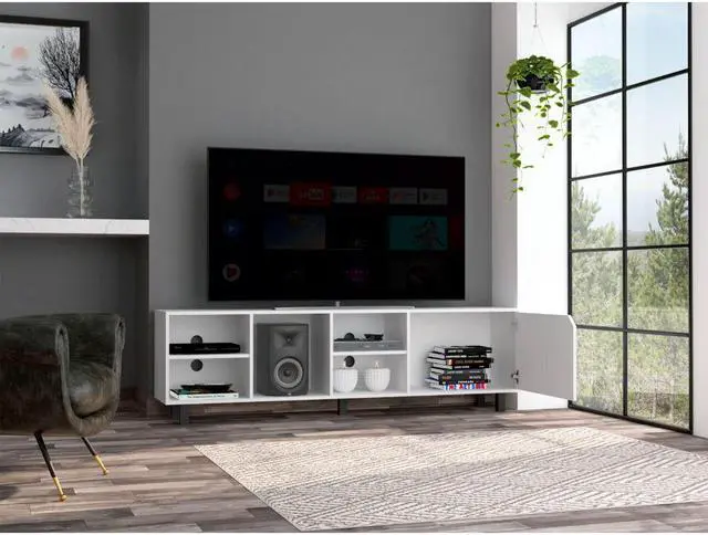 Alt view image 2 of 6 - Native TV Stand for TV´s up 70", Four Open Shelves, Five Legs