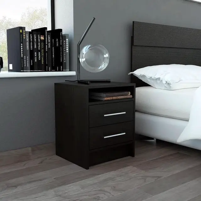 Main image of Philadelphia Nightstand, Two Drawers, Concealed Shelf