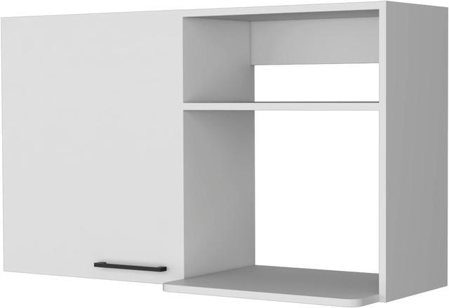 Modern White 2-Tier 2 Doors Stackable Wall Mounted Storage Cabinet