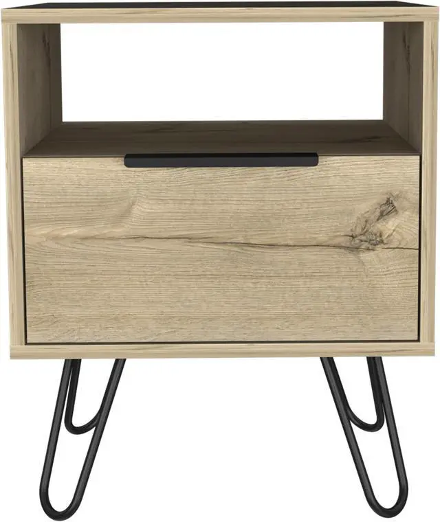 Main image of Vienna Nightstand, Shelves, Hairpin Legs
