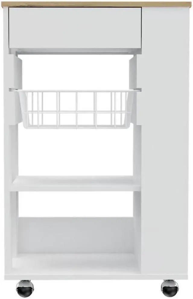 Main image of Shelton Kitchen Cart, Two Open Shelves,One Drawer, Four Caster