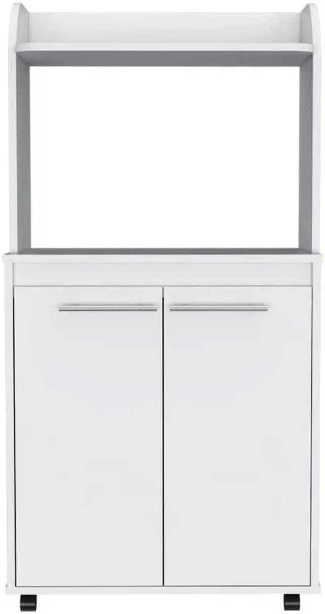 Main image of Rockford Kitchen Cart, Open Shelf, Double Door Cabinet, Two Interior Shelves