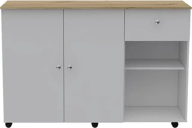 Main image of Chico Kitchen Island, Two Concealed Shelves, Two Drawers