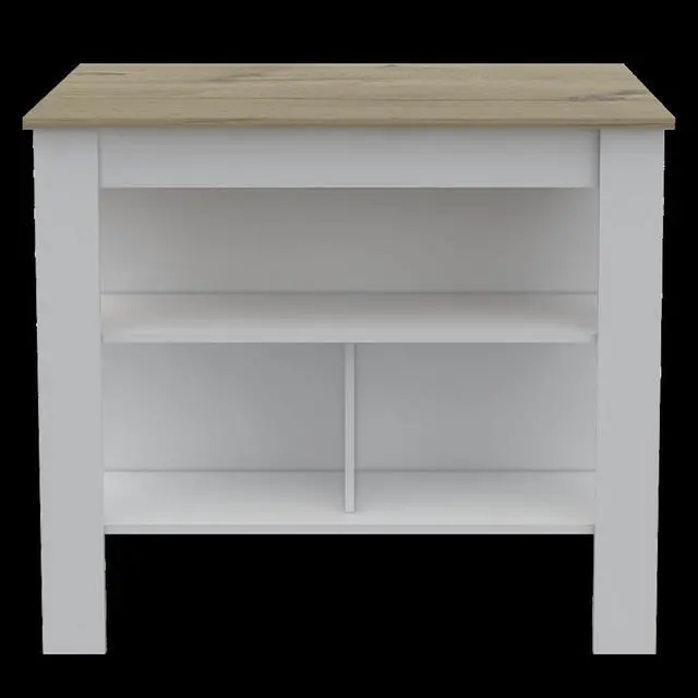 Main image of Brooklyn Antibacterial Surface Kitchen Island, Three Concealed Shelves