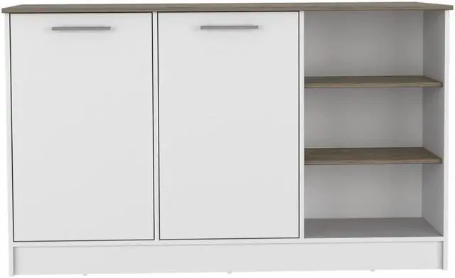 Main image of Gladiolus Kitchen Island, Two Cabinets, Three Open Shelves
