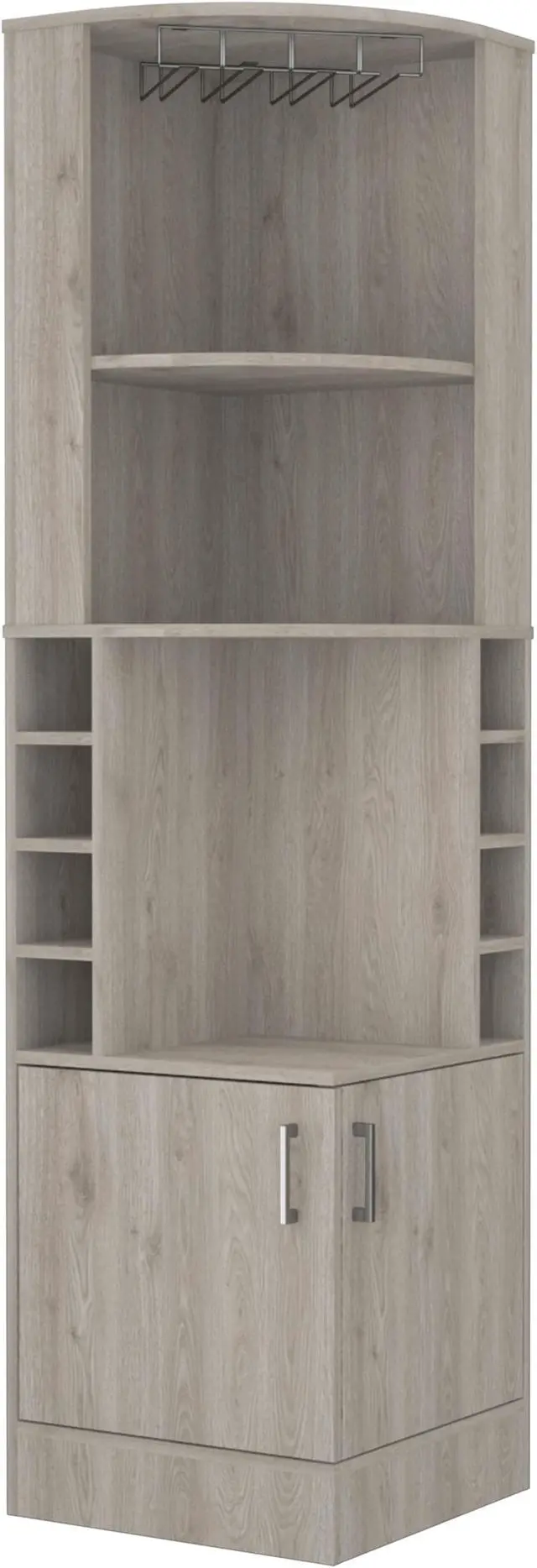 Main image of Seattle Bar Cabinet, Eight Bottle Cubbies, Two Large Open Shelves