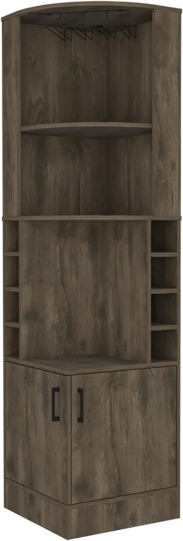 Main image of Seattle Bar Cabinet, Eight Bottle Cubbies, Two Large Open Shelves