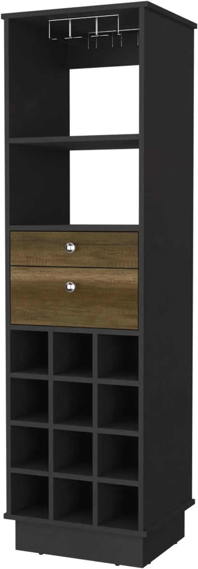 Main image of Hype Bar Cabinet, Twelve Built-in Wine Rack, Two Drawers, One Shelf