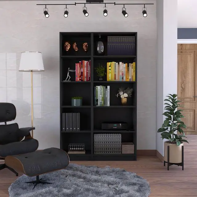 Main image of Sunnyside 2 Piece Living Room Set with 2 Bookcases, Black