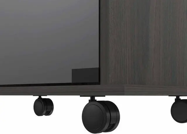 Alt view image 6 of 7 - Vegas Bar Cart of particle board with a carbon espresso finish.