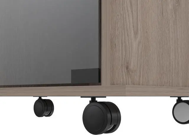 Alt view image 4 of 6 - Vegas Light Gray Bar Cart made of particle board with a light gray finish.