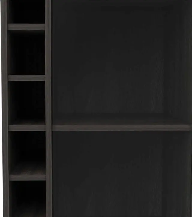 Alt view image 7 of 7 - Vegas Bar Cart of particle board with a carbon espresso finish.