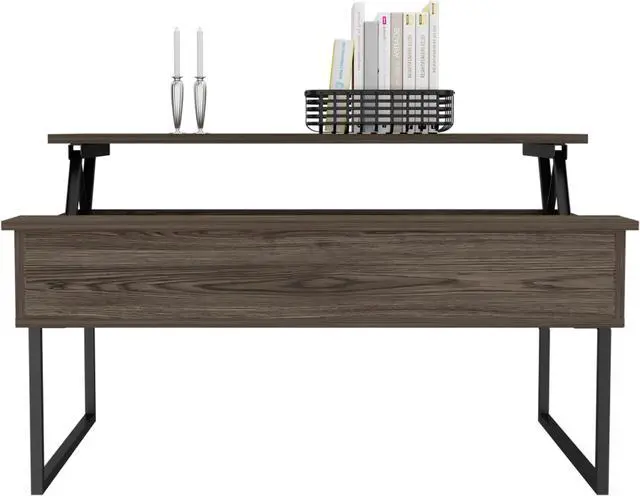 Main image of FM FURNITURE Fairfield Lift Top Multipurpose Coffee Table, With 1 Cabient, Simple And Modern, Dark Walnut Finish, Made Of Particle Board, Easy To Assamble