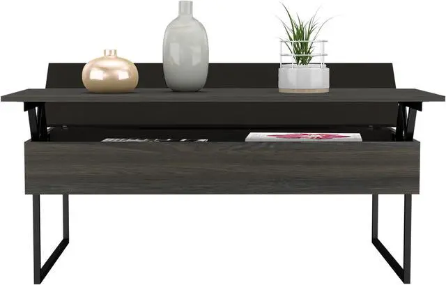Main image of FM FURNITURE Chester Lift Top Multipurpose Coffee Table, With 1 Cabinet, Simple And Modern, Black Wengue Finish, Made Of Particle Board, Easy To Assamble
