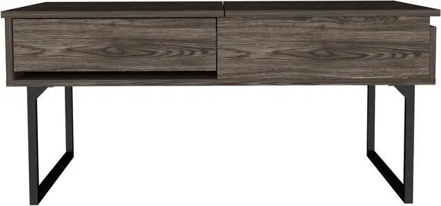 Alt view image 2 of 4 - FM FURNITURE Hamilton, Liftable Top Multipurpose Coffee Table, With 1 Cabinet, And 1 Drawer, Simple And Modern, Dark Walnut Finish, Made Of Particle Board, Easy To Assamble