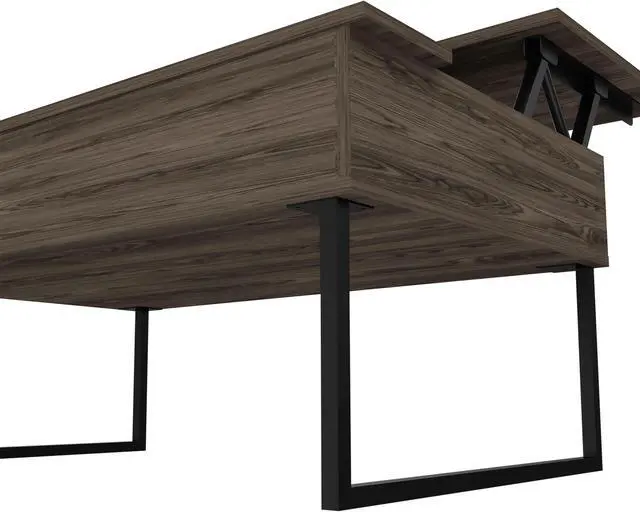 Alt view image 6 of 6 - FM FURNITURE Fairfield Lift Top Multipurpose Coffee Table, With 1 Cabient, Simple And Modern, Dark Walnut Finish, Made Of Particle Board, Easy To Assamble