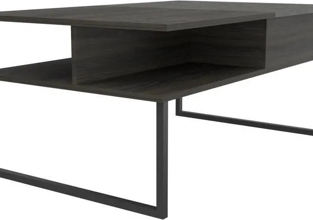 Alt view image 7 of 7 - FM FURNITURE Dayton Lift Top Multipurpose Coffee Table, With 3 Cabinets, Simple And Modern, Carbon Onix Finish, Made Of Particle Board, Easy To Assamble
