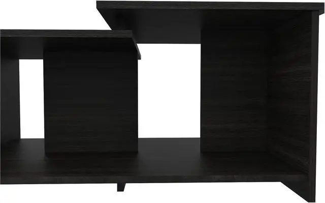 Alt view image 5 of 6 - FM FURNITURE Waycross Coffee Table, With 1 Large Shelf, and 2 Table Tops, Simple And Modern, Black Wengue Finish, Made Of Particle Board, Easy To Assamble