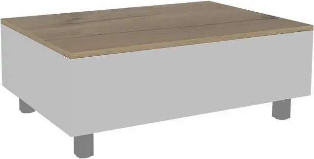 Alt view image 4 of 6 - FM FURNITURE Boston Lift Top Multipurpose Coffee Table, With 1 Cabinet, Simple And Modern, White Finish, Made Of Particle Board, Easy To Assamble