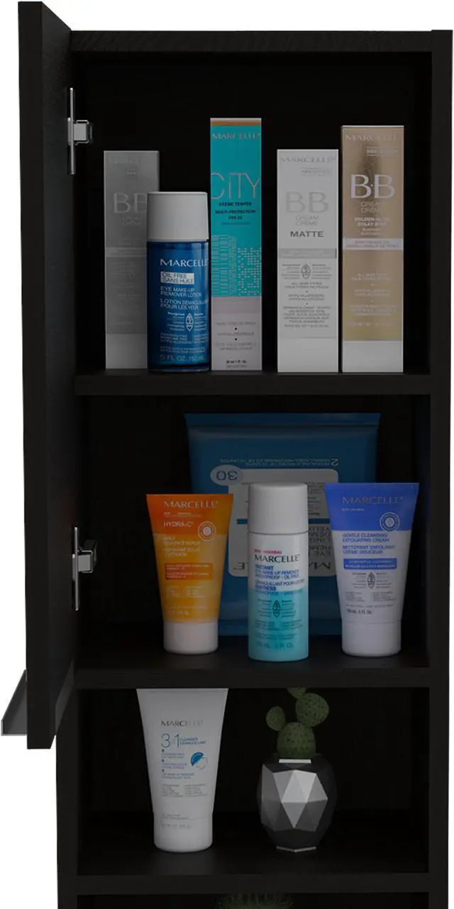 Alt view image 4 of 7 - Milwaukee, Medicine Cabient, With 2 Shelves, And A Door Cabinet with 2 interior shelves - Black Wengue.