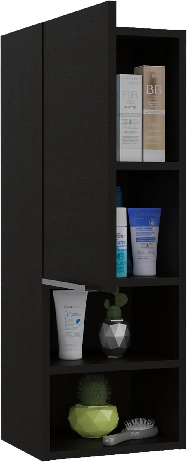 Alt view image 3 of 7 - Milwaukee, Medicine Cabient, With 2 Shelves, And A Door Cabinet with 2 interior shelves - Black Wengue.