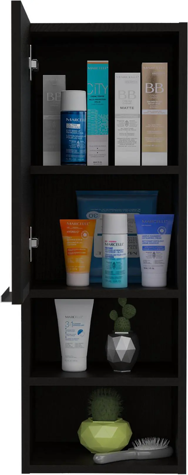 Alt view image 5 of 7 - Milwaukee, Medicine Cabient, With 2 Shelves, And A Door Cabinet with 2 interior shelves - Black Wengue.