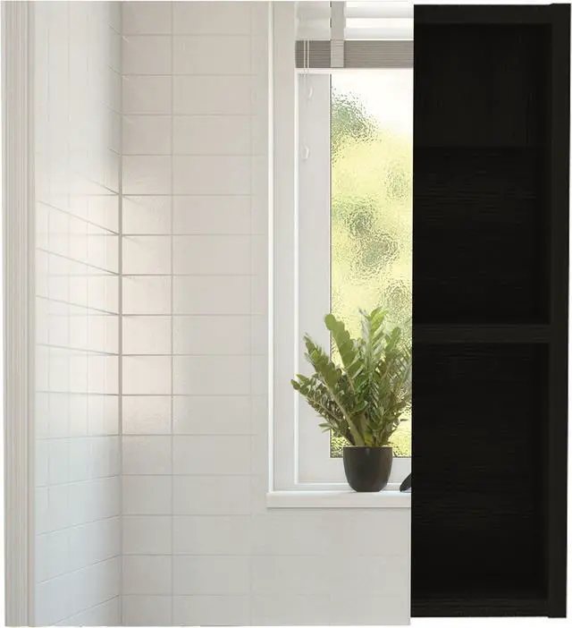 Alt view image 5 of 7 - Lincoln, Mirrored Medicine Cabinet, With 5 interior shleves - Black Wengue