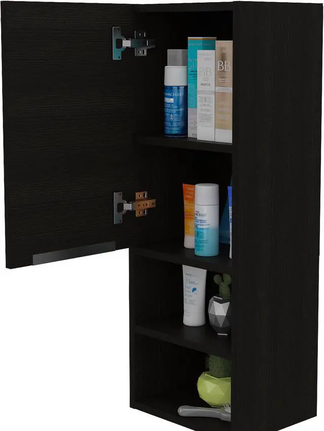 Alt view image 6 of 7 - Milwaukee, Medicine Cabient, With 2 Shelves, And A Door Cabinet with 2 interior shelves - Black Wengue.