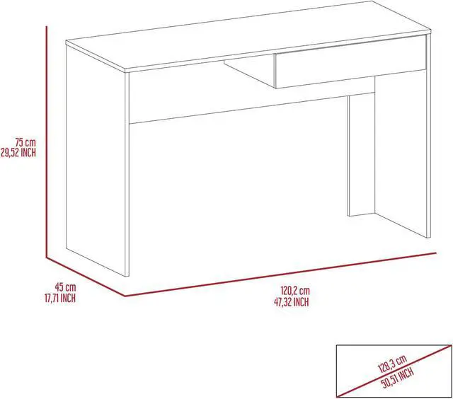 Alt view image 7 of 8 - FM FURNITURE Tampa Computer Desk Two Drawers,  For An Office Or Home Office, Black Wengue Finish, Particle Board, Wood Texture, Easy To Assamble.