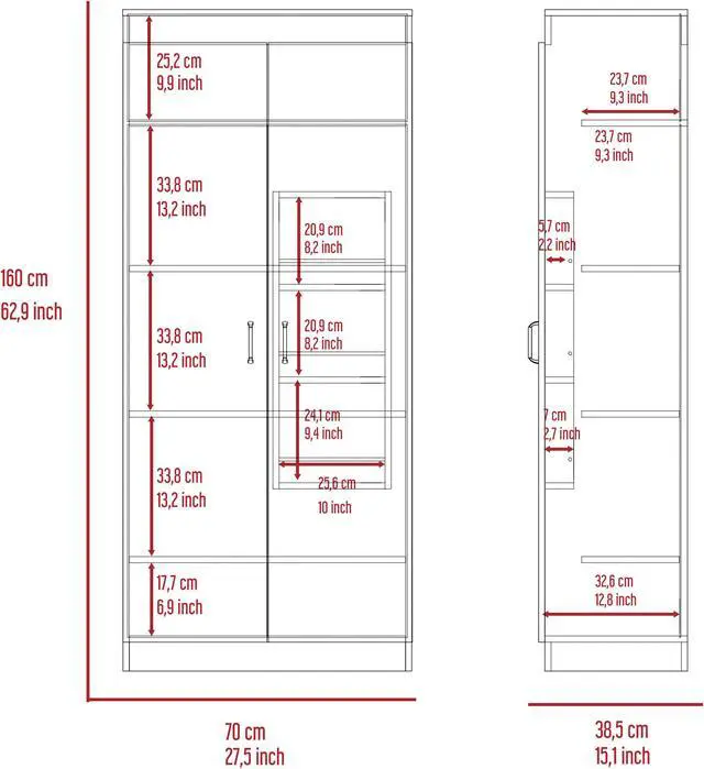 Alt view image 6 of 6 - Albany, Double Door Pantry Cabinet, Five Shelves