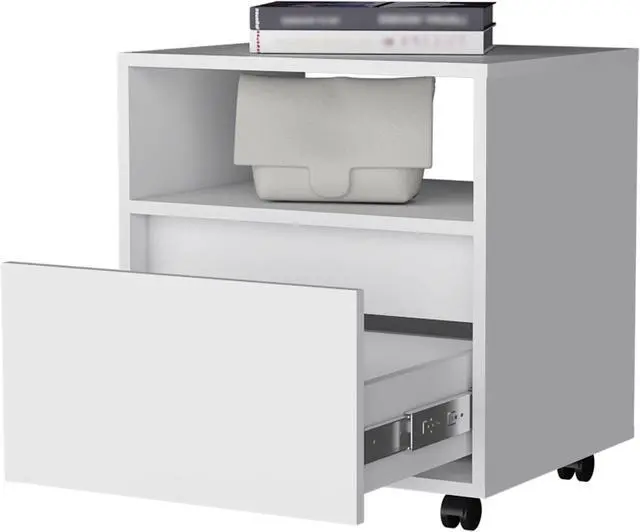 Alt view image 6 of 7 - Duncan Nightstand, Top Open Shelf, 1 Drawer