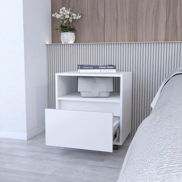 Alt view image 4 of 7 - Duncan Nightstand, Top Open Shelf, 1 Drawer