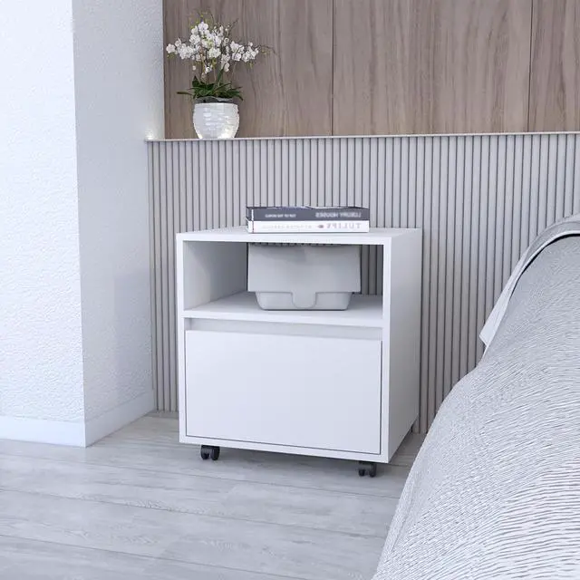 Alt view image 3 of 7 - Duncan Nightstand, Top Open Shelf, 1 Drawer