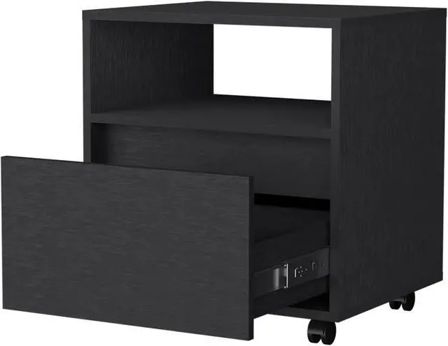 Alt view image 2 of 7 - Duncan Nightstand, Top Open Shelf, 1 Drawer
