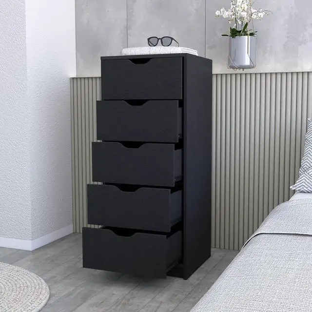Alt view image 4 of 7 - Dillon 5 Narrow Drawer Dresser, Tall Chest of Drawers