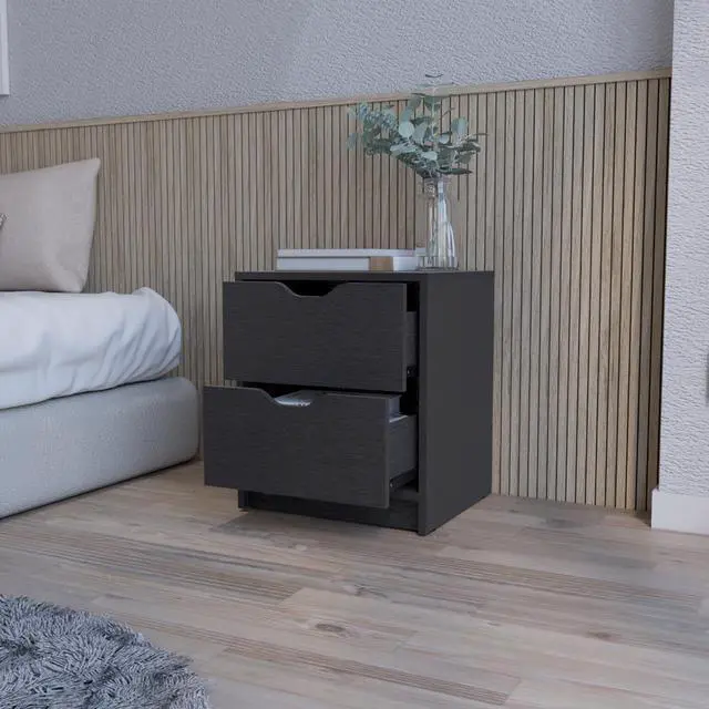 Alt view image 4 of 7 - Dillon 2 Drawers Nightstand, Bedside Table with Storage