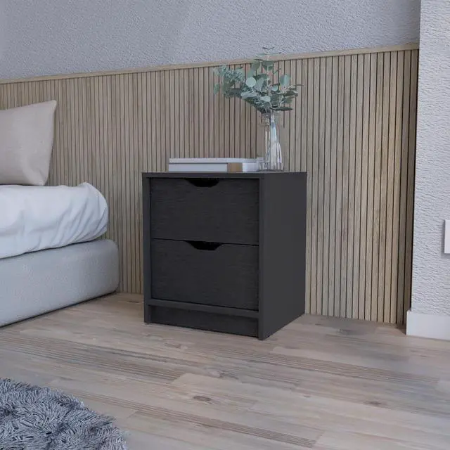 Alt view image 3 of 7 - Dillon 2 Drawers Nightstand, Bedside Table with Storage
