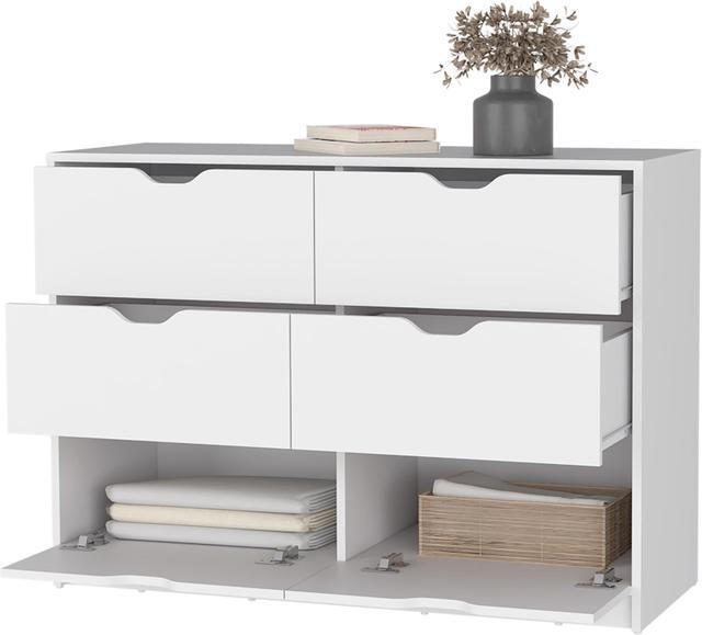 Alt view image 6 of 7 - Dillon 4 Drawers Dresser, Chest of Drawers with 2 Cabinets