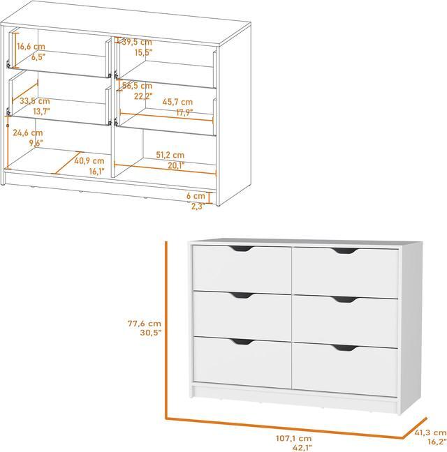 Alt view image 7 of 7 - Dillon 4 Drawers Dresser, Chest of Drawers with 2 Cabinets
