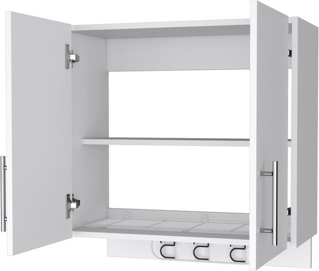 Alt view image 2 of 7 - Weiser Wall Storage Cabinet, Space Saver Storage Cabinet with Broom Hangers