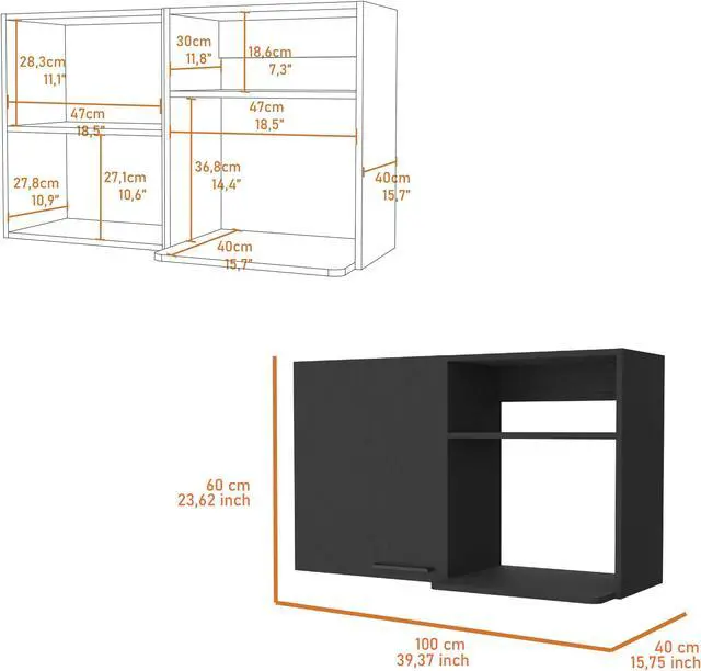 Alt view image 7 of 7 - Oklahoma 2 Wall Cabinet, 2 Door Stackable Wall Mounted Storage Cabinet with 2 Side Shelf