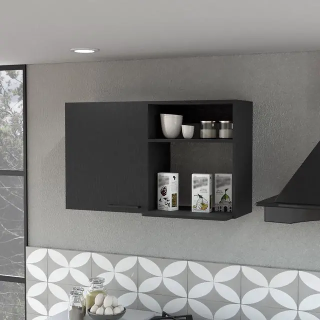 Alt view image 3 of 7 - Oklahoma 2 Wall Cabinet, 2 Door Stackable Wall Mounted Storage Cabinet with 2 Side Shelf