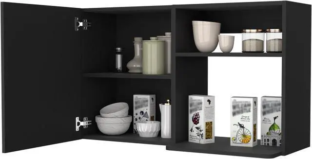 Alt view image 6 of 7 - Oklahoma 2 Wall Cabinet, 2 Door Stackable Wall Mounted Storage Cabinet with 2 Side Shelf